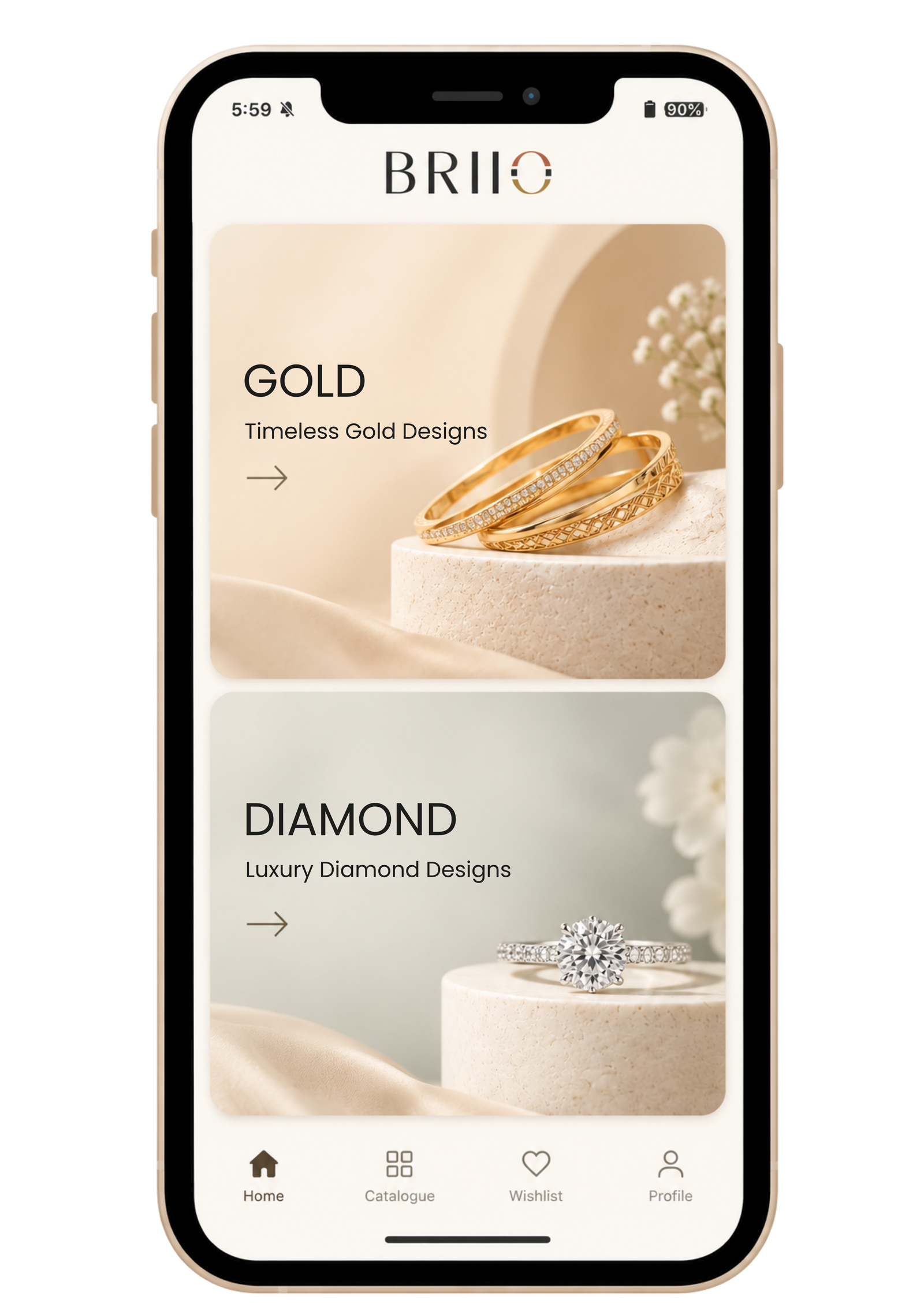 BRIIO Mobile App UI Mockup